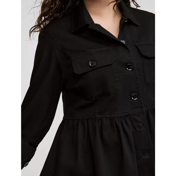 Torrid sz 2 nwt black peplum military jacket/coat safari/utility - Picture 2 of 6
